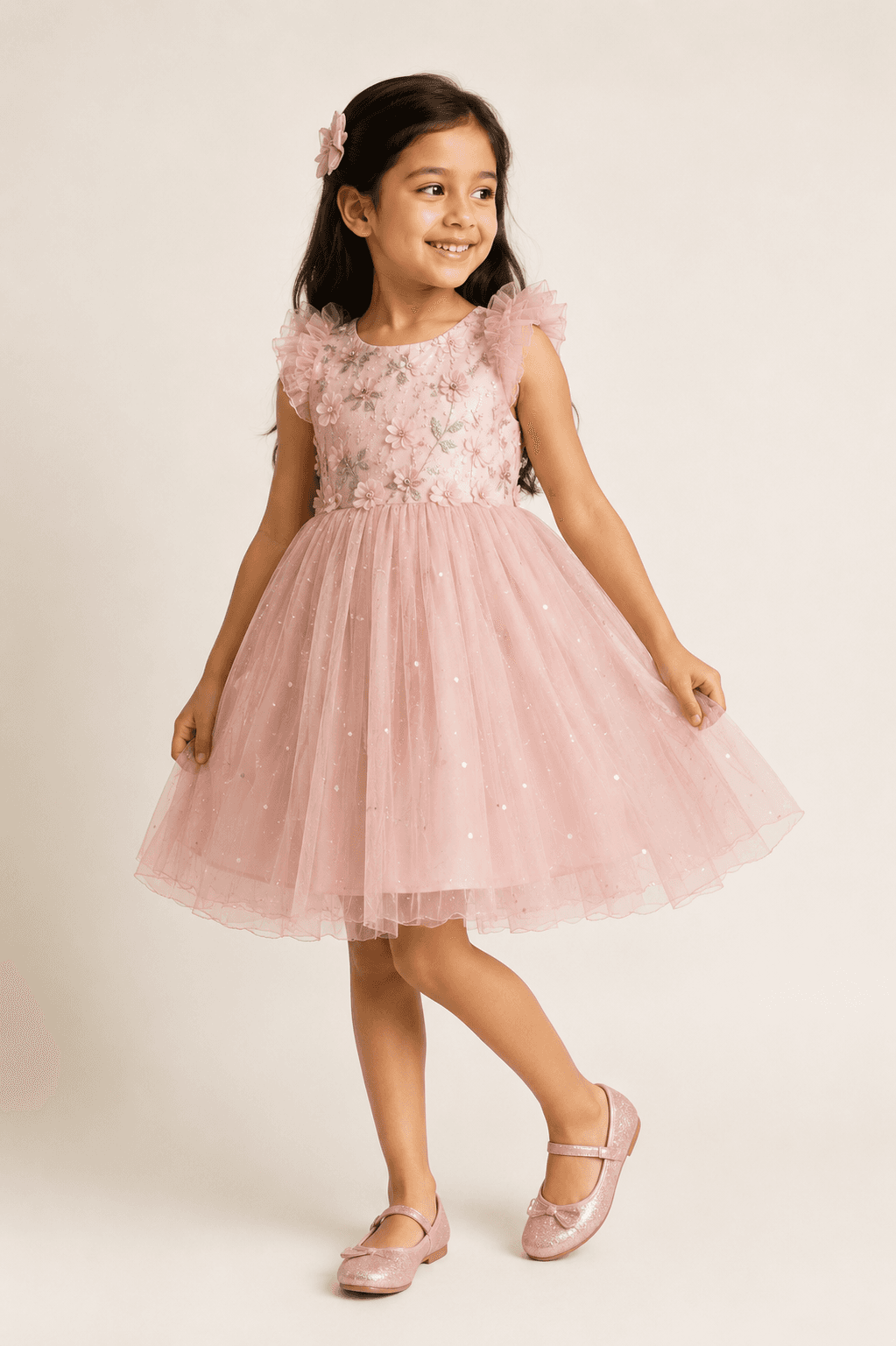 Kids Girls Printed Cotton Frock