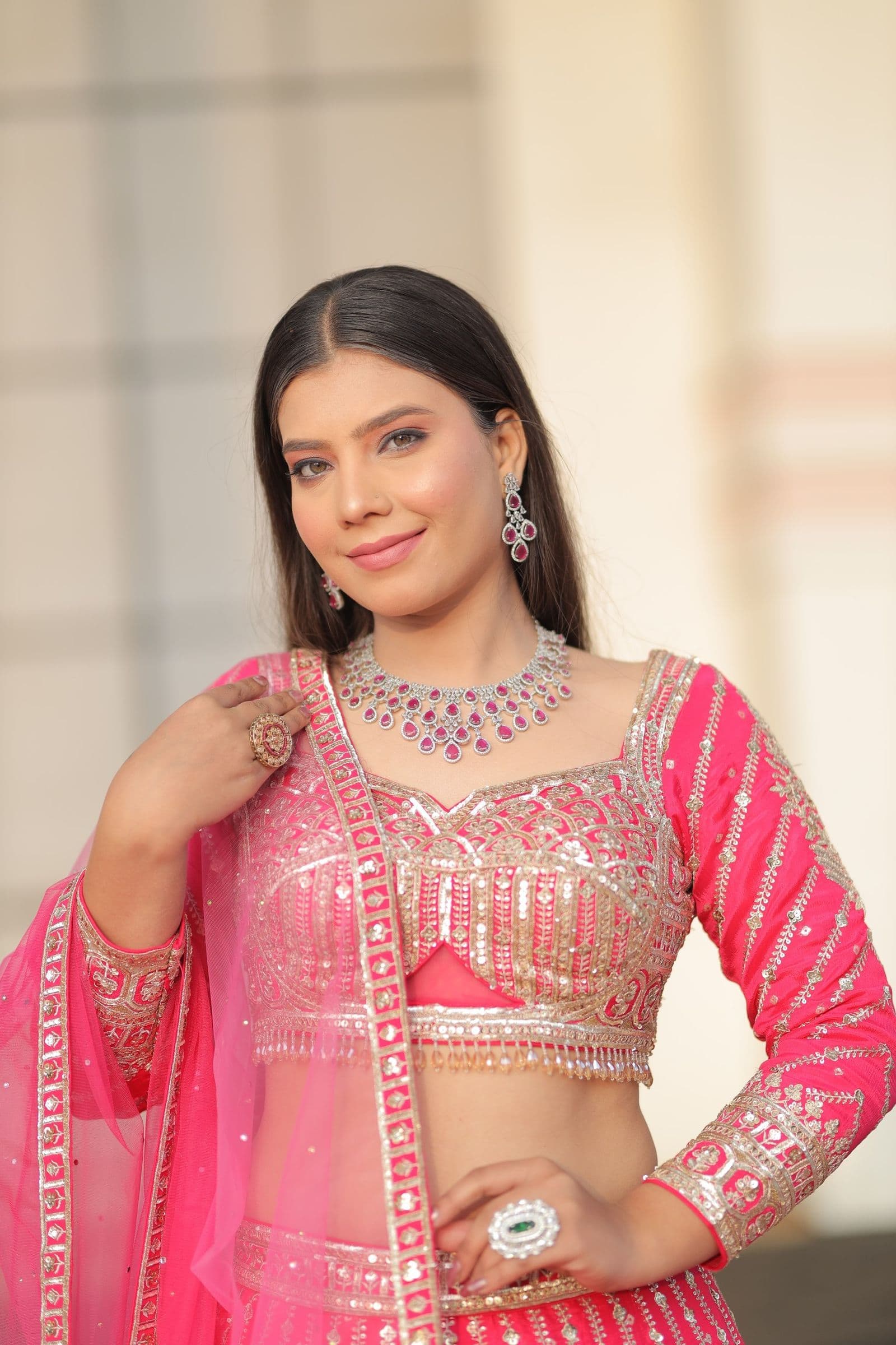 Women's Pastel Reception Lehenga